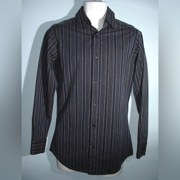 axcess Men's Modern Fit Striped Shirts 100% Cotton NEW - Picture 1 of 6
